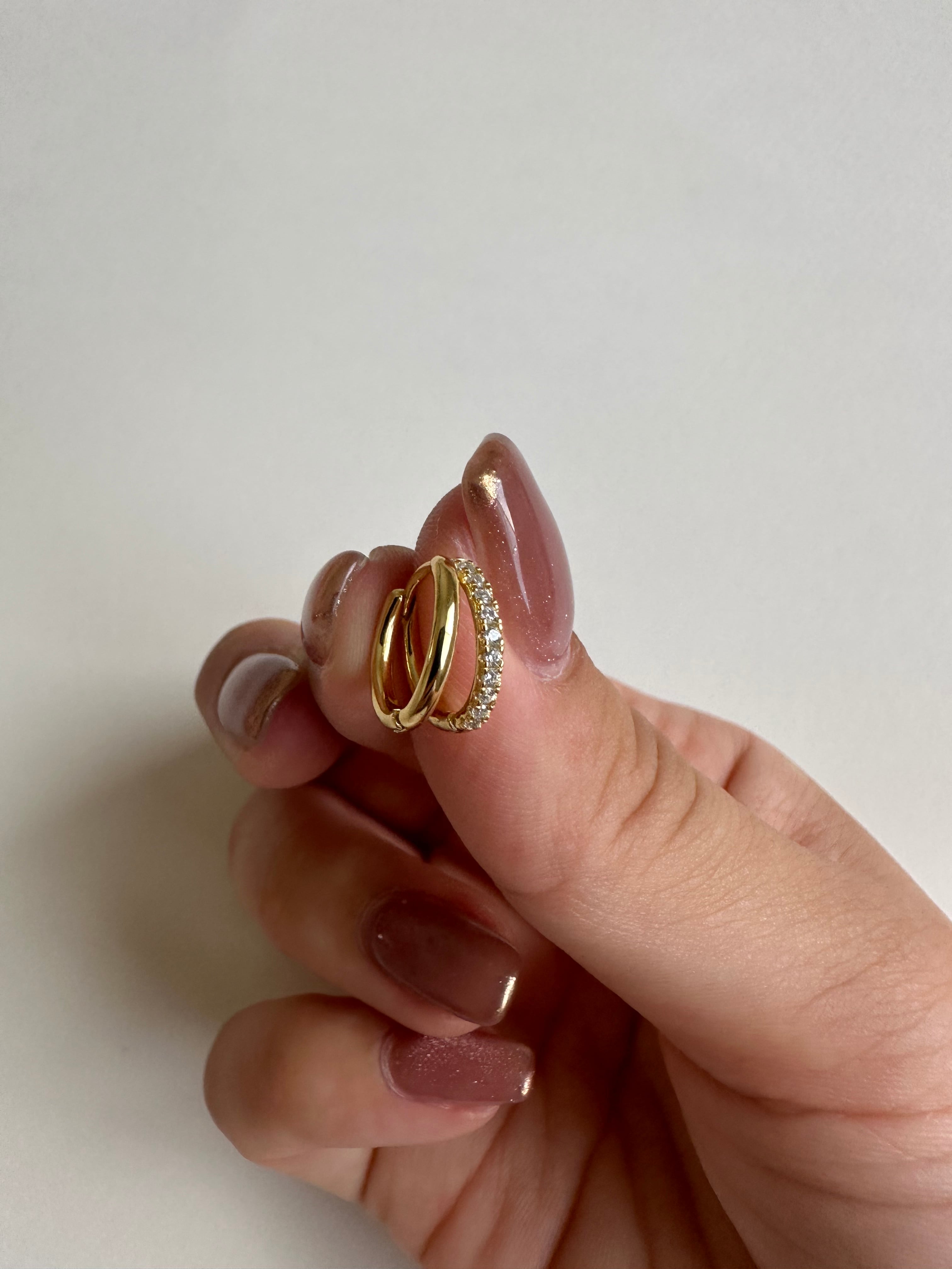 S925 セパレートデコフープピアス | none