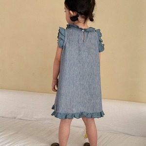 denim frill onepiece