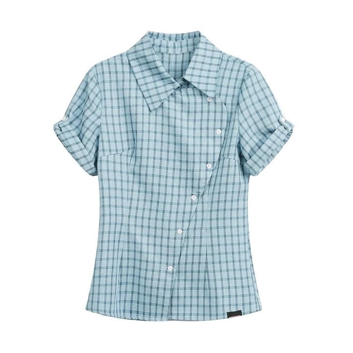 トップス JIKOO Check Shirt JIKOO] Blue Check Twilight Plaid Shirt | BYORI