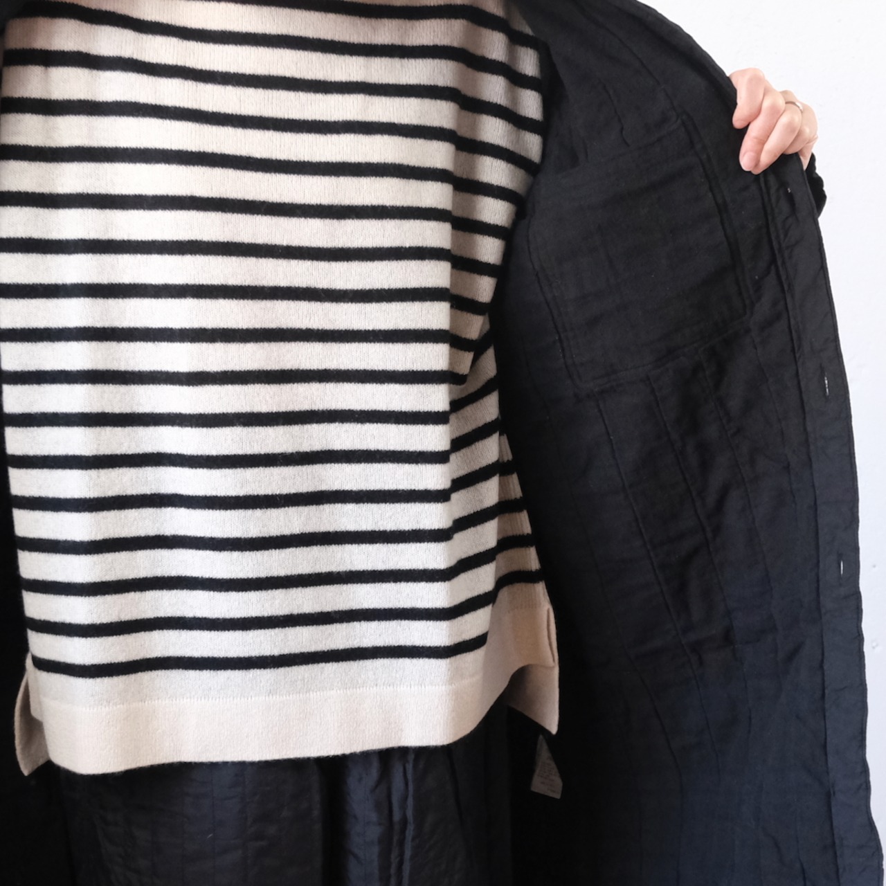 maison de soil（メゾンドソイル）中綿入りフィールドコートPADDED 40s POPLIN FLANNEL LINING REGULAR COLLAR COAT