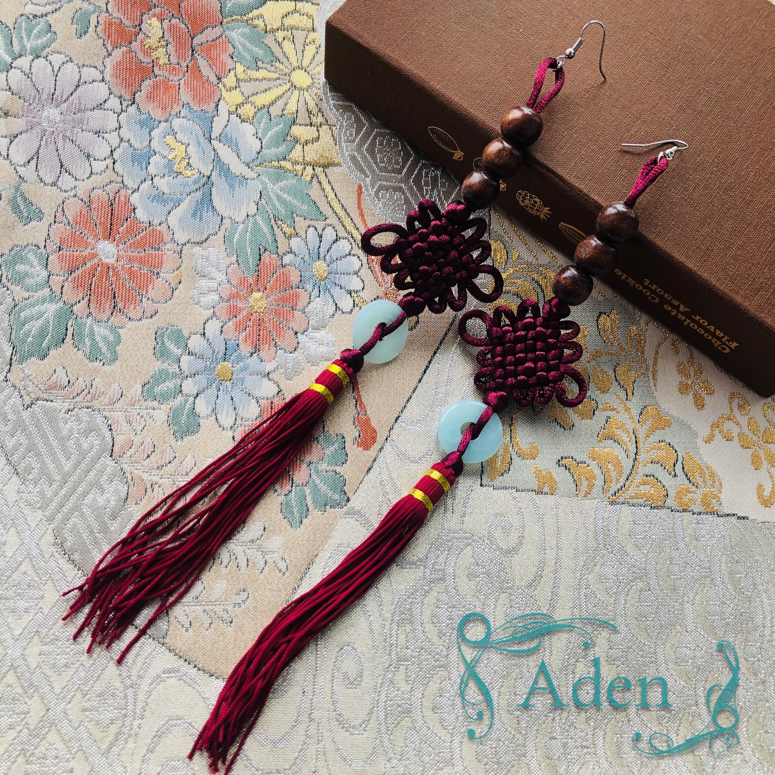 ♦︎中華タッセル ロングタイプ ピアス | Aden
