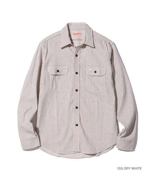 SUGAR CANE Lot No. SC29146 / DOBBY STRIPE WORK SHIRT (LONG SLEEVE)