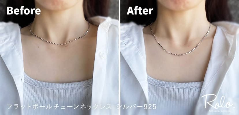 エメラルドボタンカットネックレスシルバーアジャスター5センチNO25-966 アジャスター アジャスターチェーン 5cm ネックレス チェーン 延長