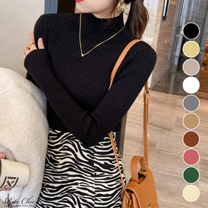 ボトルネック リブニット レディース 春秋冬 トップス きれいめ 大人 かわいい シンプル おしゃれ 通勤 オフィス ビジネス 大人可愛い 大人女子