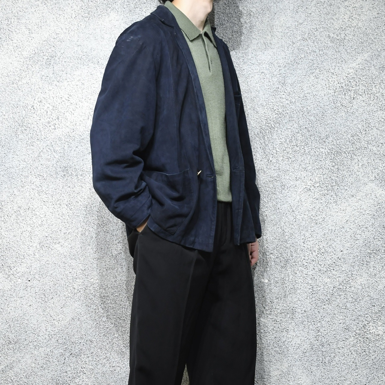 special goat suede leather tailored jacket