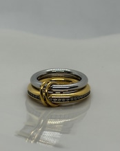 mix color stone layered ring