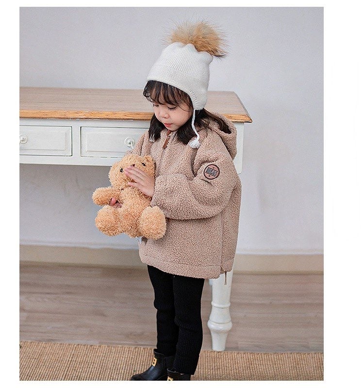 暖かコート ボア フリース コート フード付き 韓国 ボア アウター 女の子 冬コート フード付き 子供用 韓国風服
