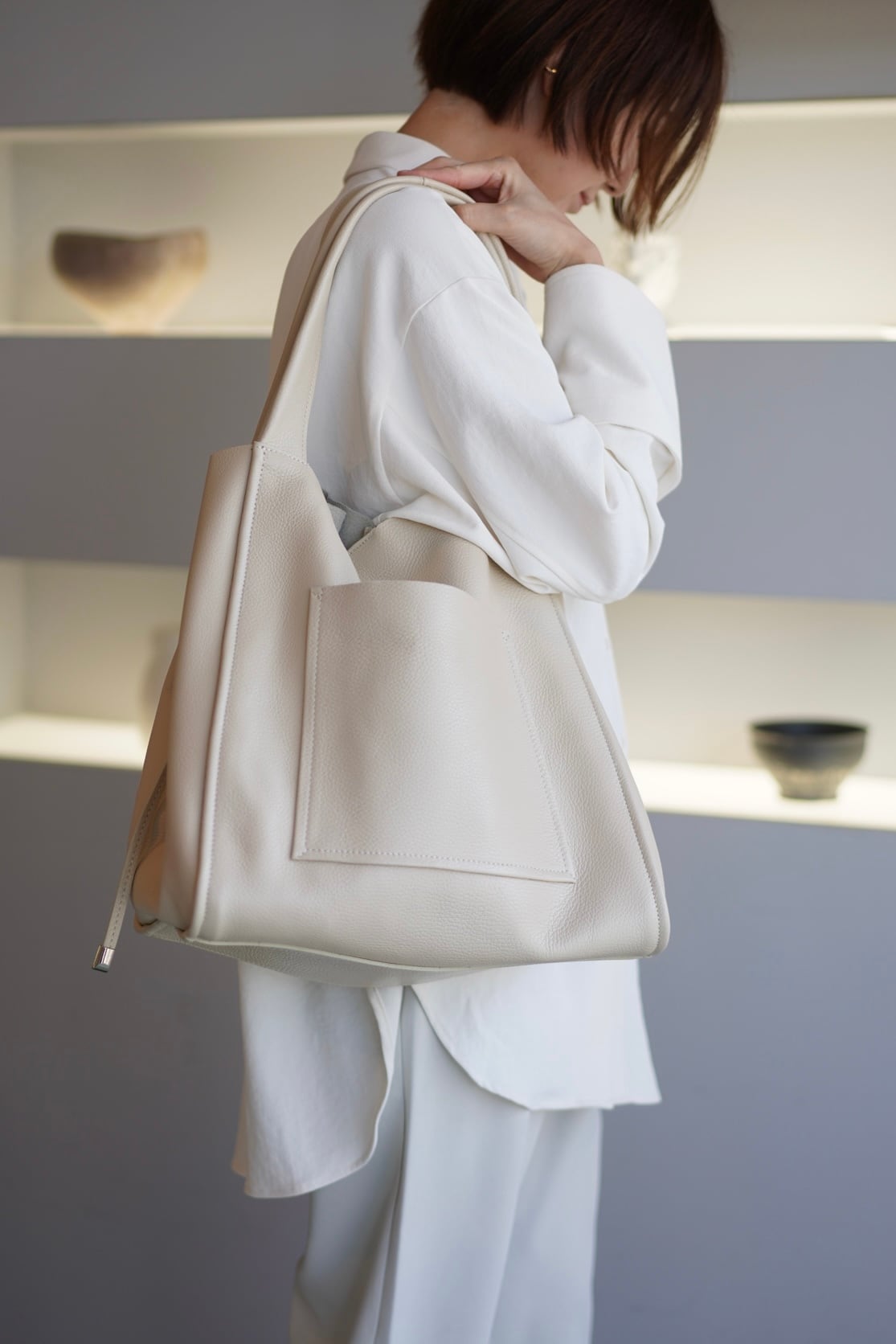 MILLELA FIRENZE Big leather tote bag ビッグレザートートバッグ