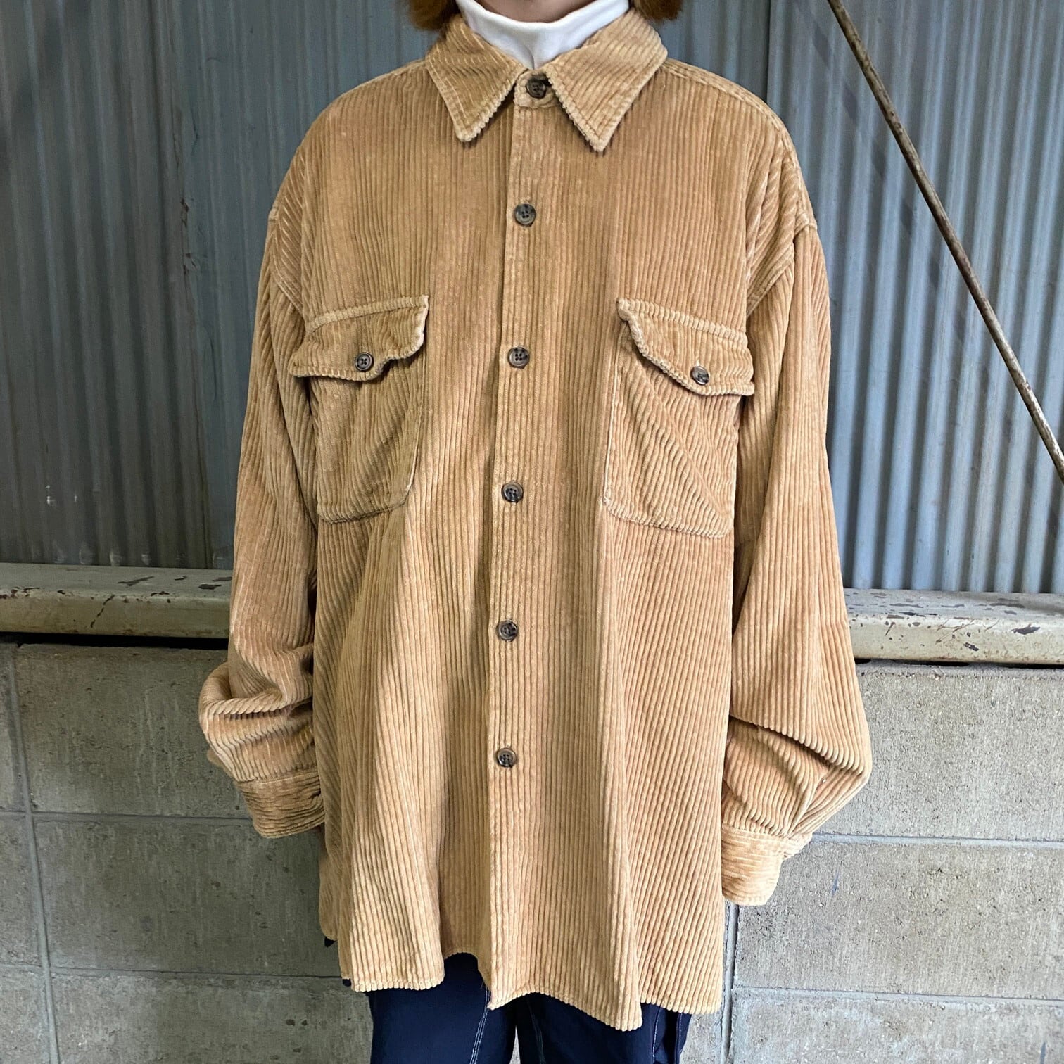 50s60s Van Heusen 緑色 コーデュロイシャツ 16 50s60s Van Heusen 緑色 コーデュロイシャツ 16 Van Heusen 緑色