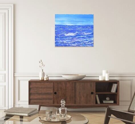 海 絵画（01）sea アクリル画 8号 ocean F8 KIYOKAWA AIMI【絵画 送料
