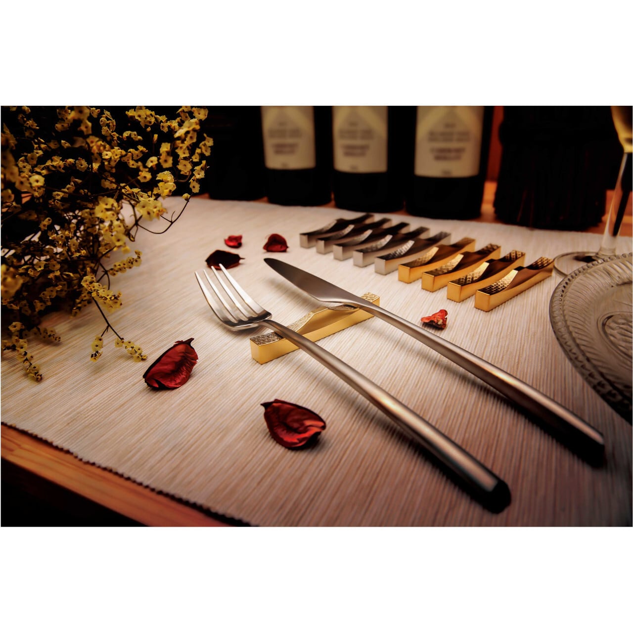 カトラリーレスト（菊・桜）2個セット／ステンレス 縁起のいい世界