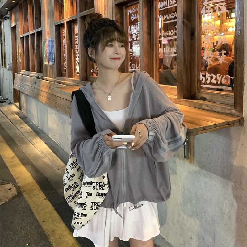 ホワイト薄手サマージャケット カーディガンルーズ 夏物 YY-ファッション93042452929