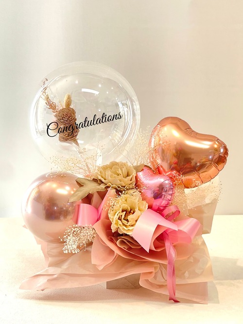 オトナ可愛い！フラワーバルーンアレンジ【メッセージいろいろ】