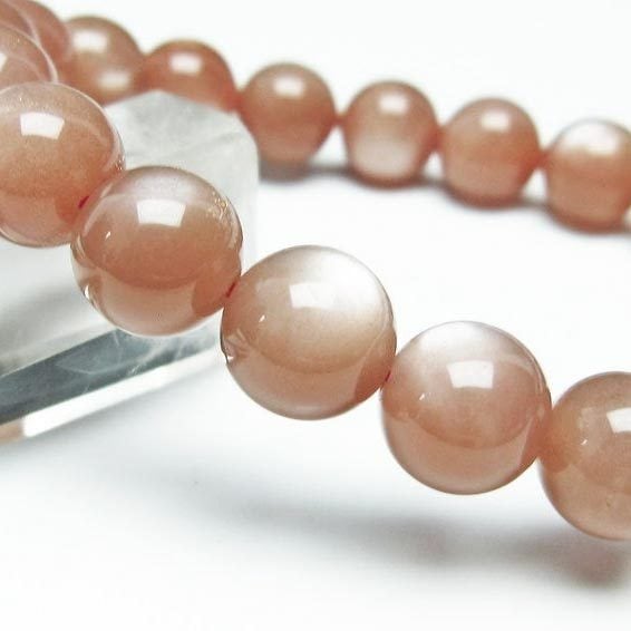 オレンジムーンストーン ブレスレット 10mm 一点物 [M便 1/10] 111-29634