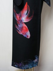 【受注商品】RumiRockセオαゆかた「金魚に萩」　[A1654]
