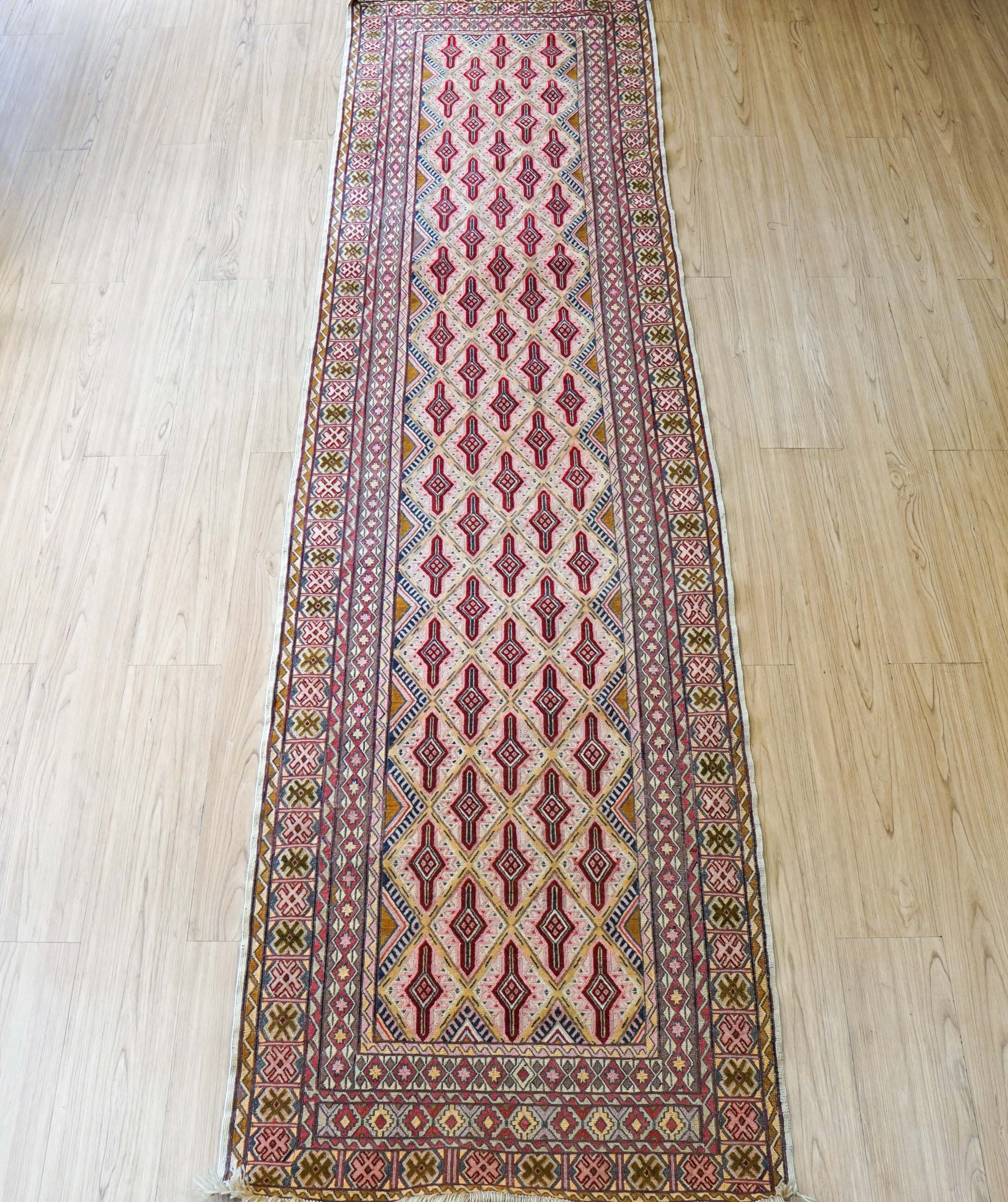ペルシャ絨毯 カシュクリギャッベ リズバフトギャベ 117×43cm ランナー
