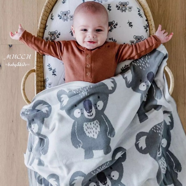 送料無料 予約販売 可愛いすぎる 暖か い ニット ブランケット 105cm 85cm 赤ちゃん ハーフバースデー お宮参り 100日祝い 出産祝い 男の子 女の子 お誕生日 Muccu Baby Kids