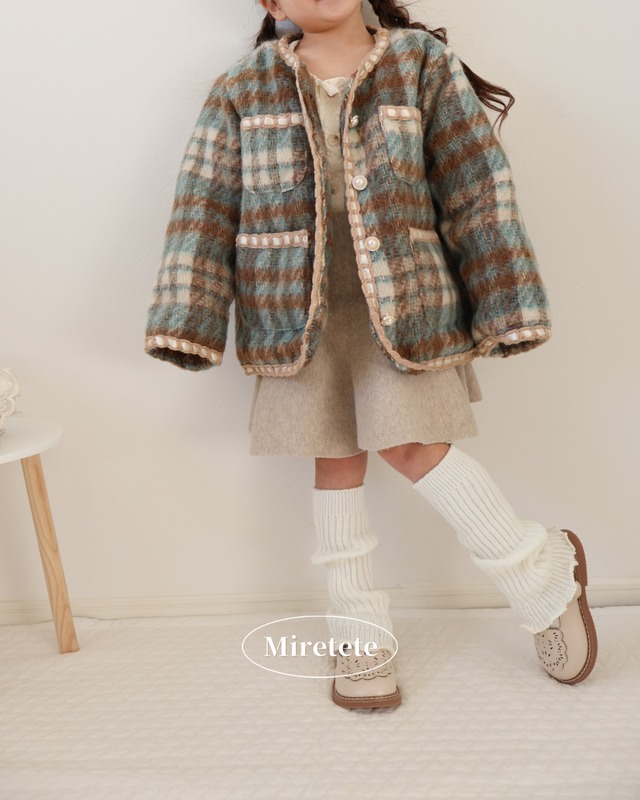 【取寄】韓国っぽクラシカルなハイセンスチェックジャケット