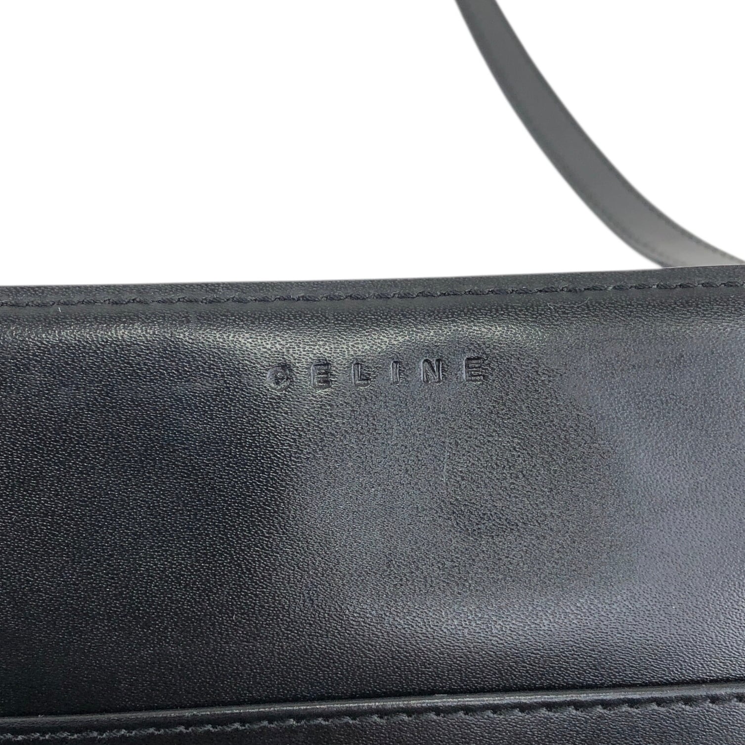 CELINE セリーヌ マカダム ショルダーバッグ ブラック PVC/レザー ミニ