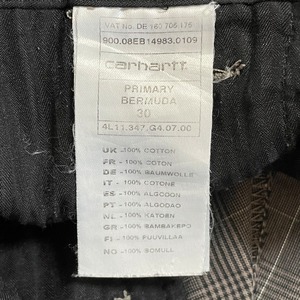 【Carhartt】ハーフパンツ ショートパンツ チェック柄 スクエアラベル W30 カーハートUS古着