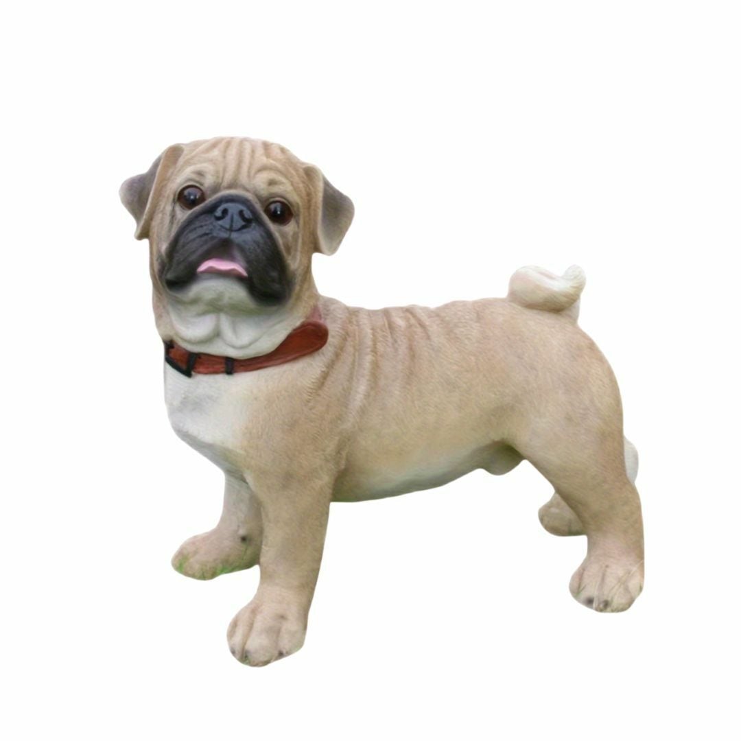 ブルドック 置物 ガーデニング置物 2色展開 彫刻 動物彫刻 犬 置物