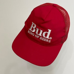 -USED- BUDWEISER ADJUSTABLE EMBROIDERY CAP -RED- [ONE SIZE]