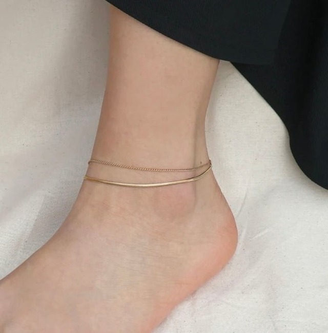 SUS316L doublechainanklet