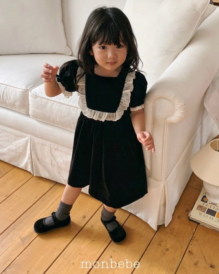アンナベルベットワンピース/ Monbebe 26winter / 韓国子供服 LILIKIDS