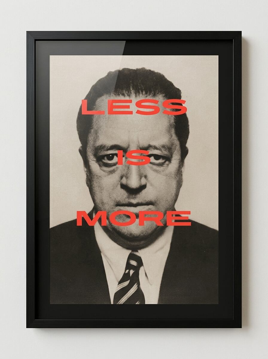 Less is More ミース・ファン・デル・ローエ アートポスター A2版 建築家 ミース・ファン・デル・ローエ LESS IS MORE デザインポスター