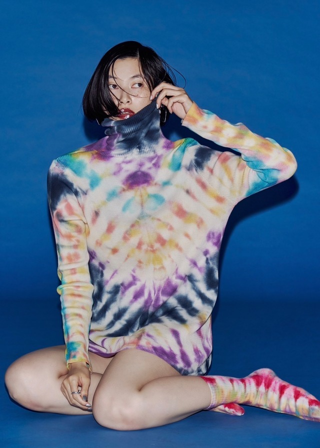 【SEASONAL DYE】 HIGHTNECK RIB KNIT_01.HEAVENS/空