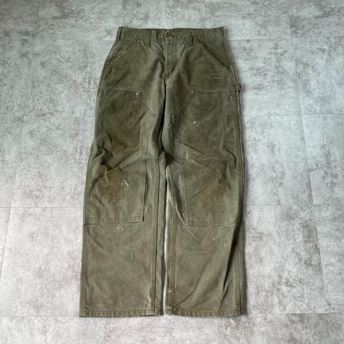 10s モスグリーン ダブルニー Carhartt B136 MOS 29×30