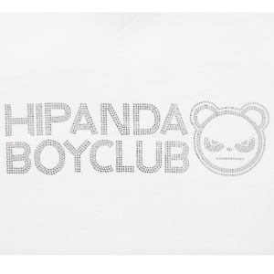 送料無料【HIPANDA ハイパンダ】メンズ ラインストーン Tシャツ MEN'S RHINESTONE SHORT SLEEVED T-SHIRT / WHITE・BLACK