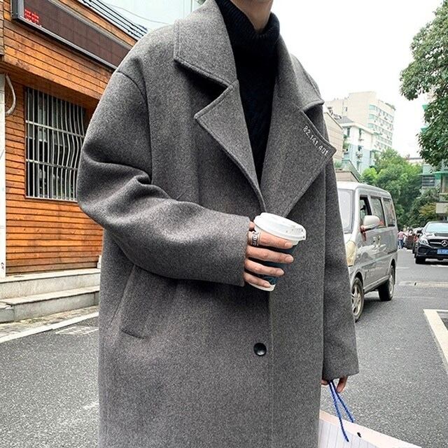 韓国メンズファッション ブリティッシュハーフコート コート トレンチコート カジュアル シンプル ワンポイント 韓国メンズ服 流行プチプラ韓国メンズファッション新作通販 Buy The World