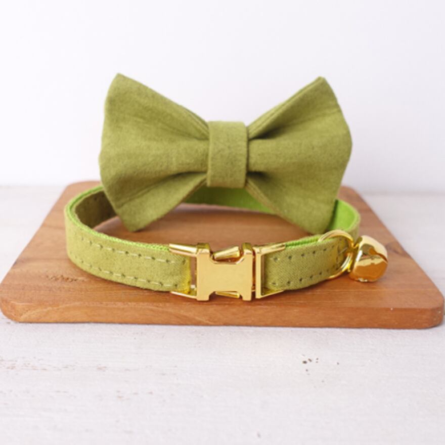 おなまえ猫首輪【ピスタチオ×スエードタッチ】