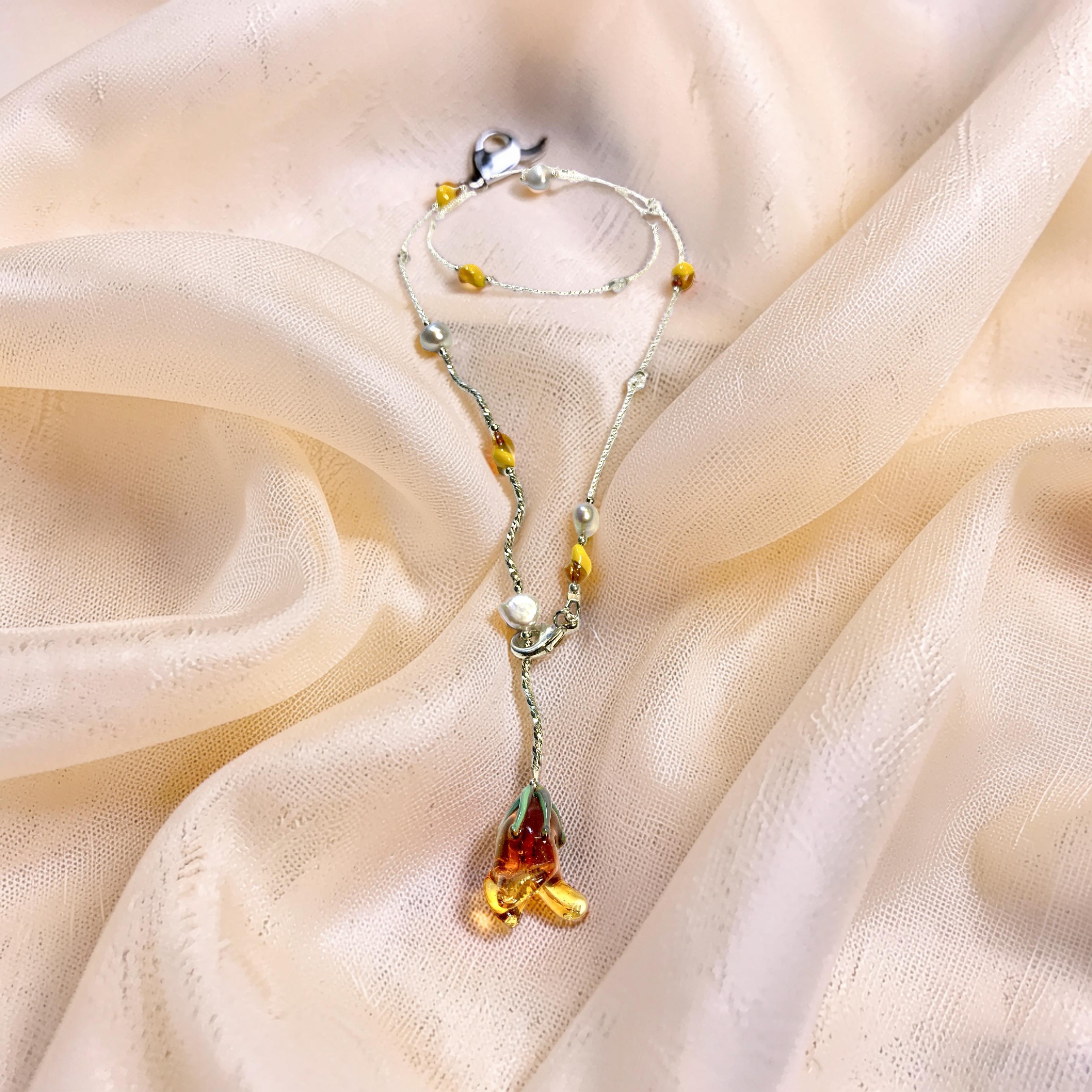 【ネックレス】Bocciolo di Rosa (ボッチョーロ・ディ・ローザ)トパーズの薔薇