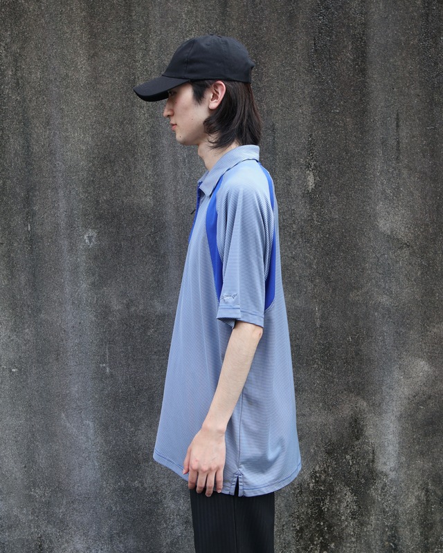 oversize half-zip border  t-shirt