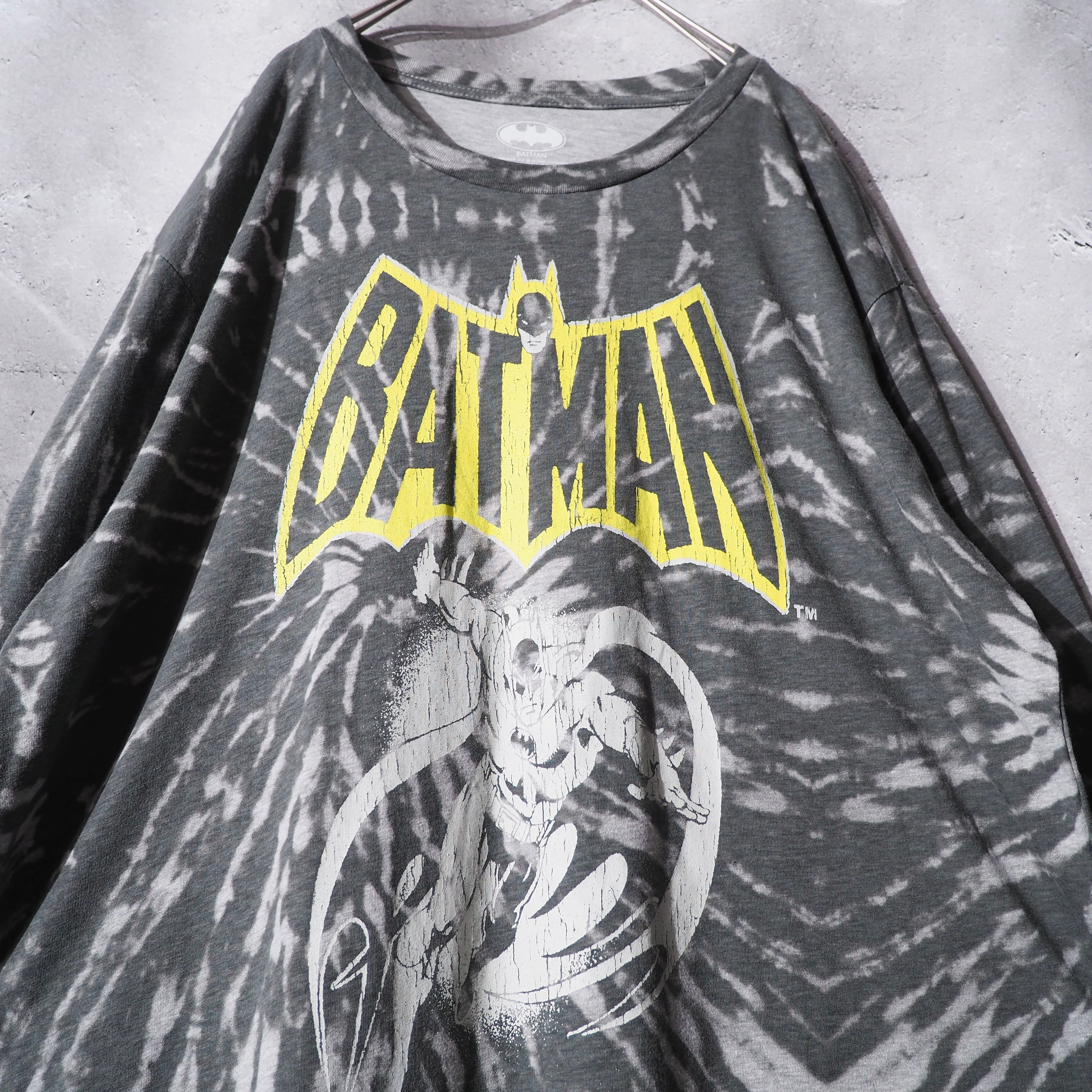 ” BATMAN ” Faint printed Tie dye dyeing long sleeve Tee