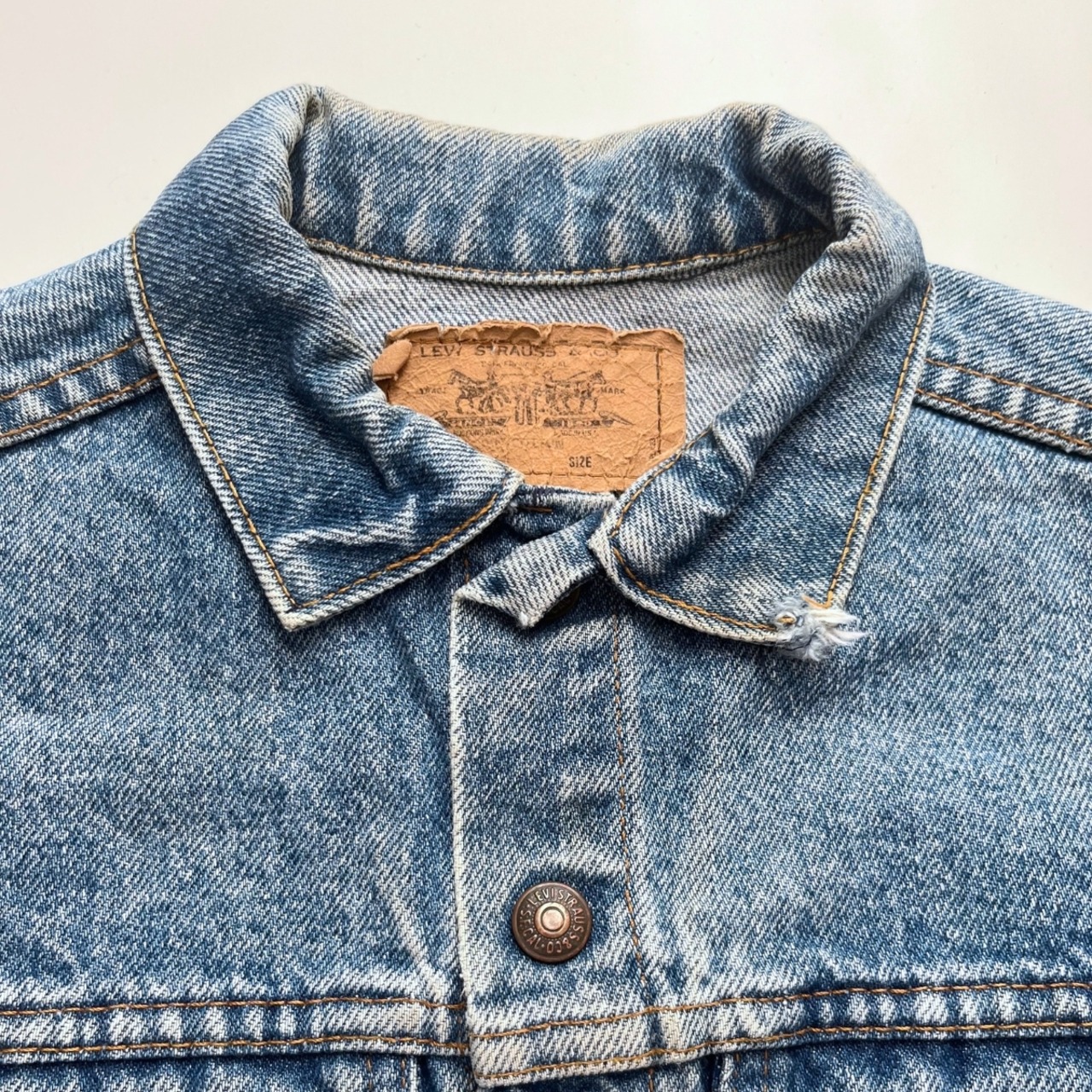 ＜VINTAGE＞Kids Levi's Denim Jacket 7Y (2610JK14)｜キッズ リーバイス ヴィンテージ デニムジャケット オレンジタブ - 3