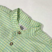 Modigliani モディリアーニ バンドカラー チェック 長袖シャツ L/メンズ ビンテージ