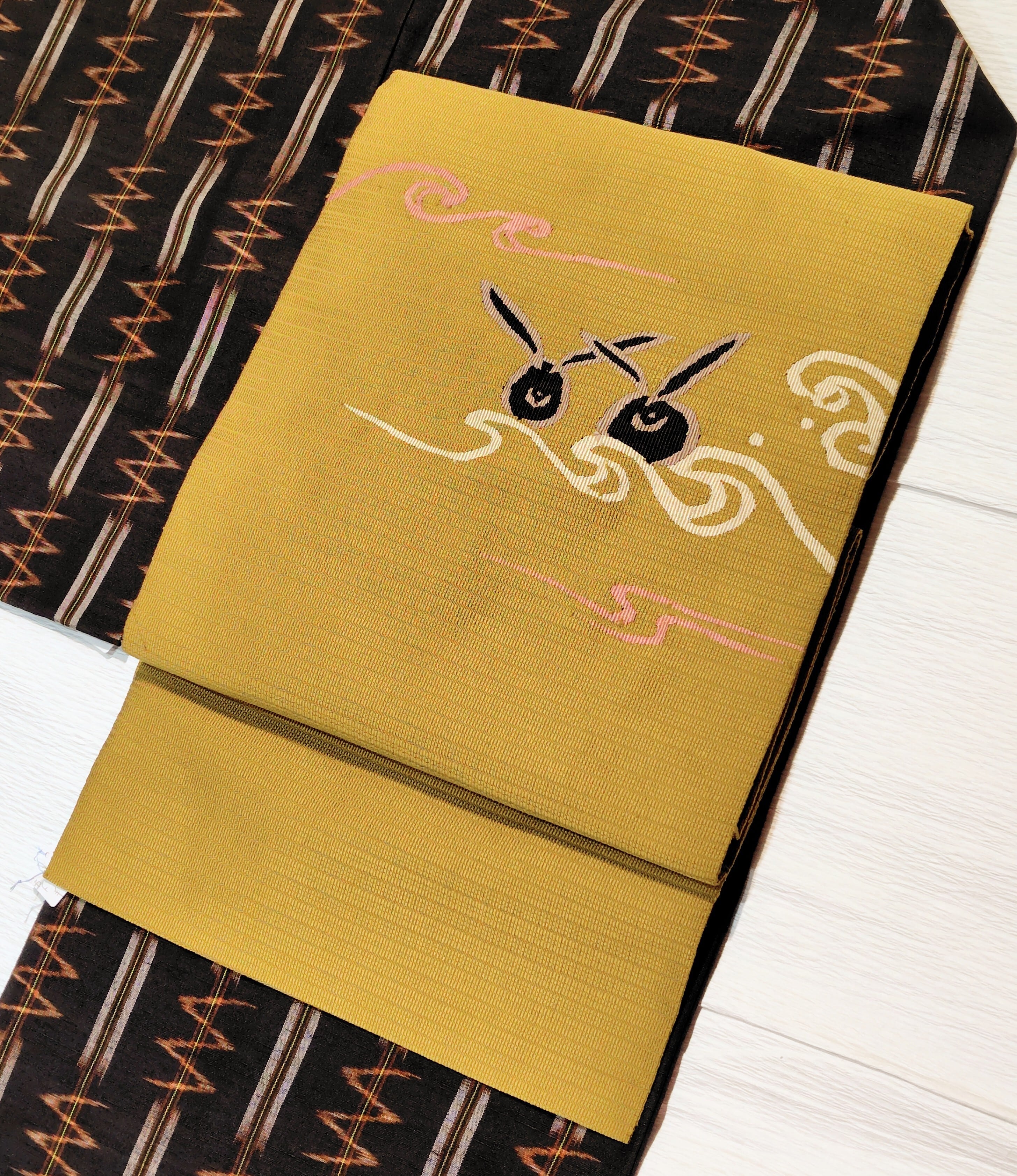 アンティーク　美品　名古屋帯　刺繍　リーフ　木の実　着物　121a o 和の帯 | アンティーク着物の灯屋2