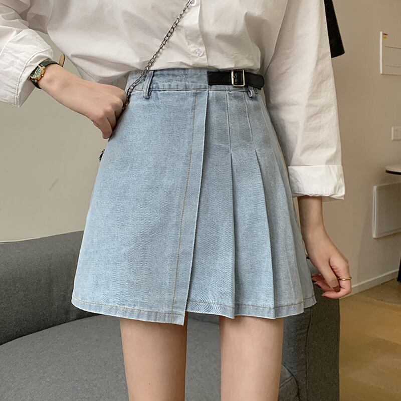 ウェストAラインプリーツスカート スプリングオータムスタイルブラックショート 春物 秋物 スーパーモール98192057378