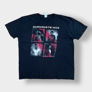 【GILDAN】マリアナス・トレンチ バンドTシャツ プリントTシャツ MARIANAS TRENCH ロゴ フォトプリント バンt ロックt 黒t 2XL ビッグサイズ 半袖 夏物 us古着