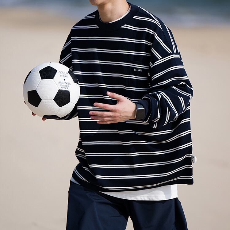 ★STRIPED ROUND NECK SHIRT　　17185