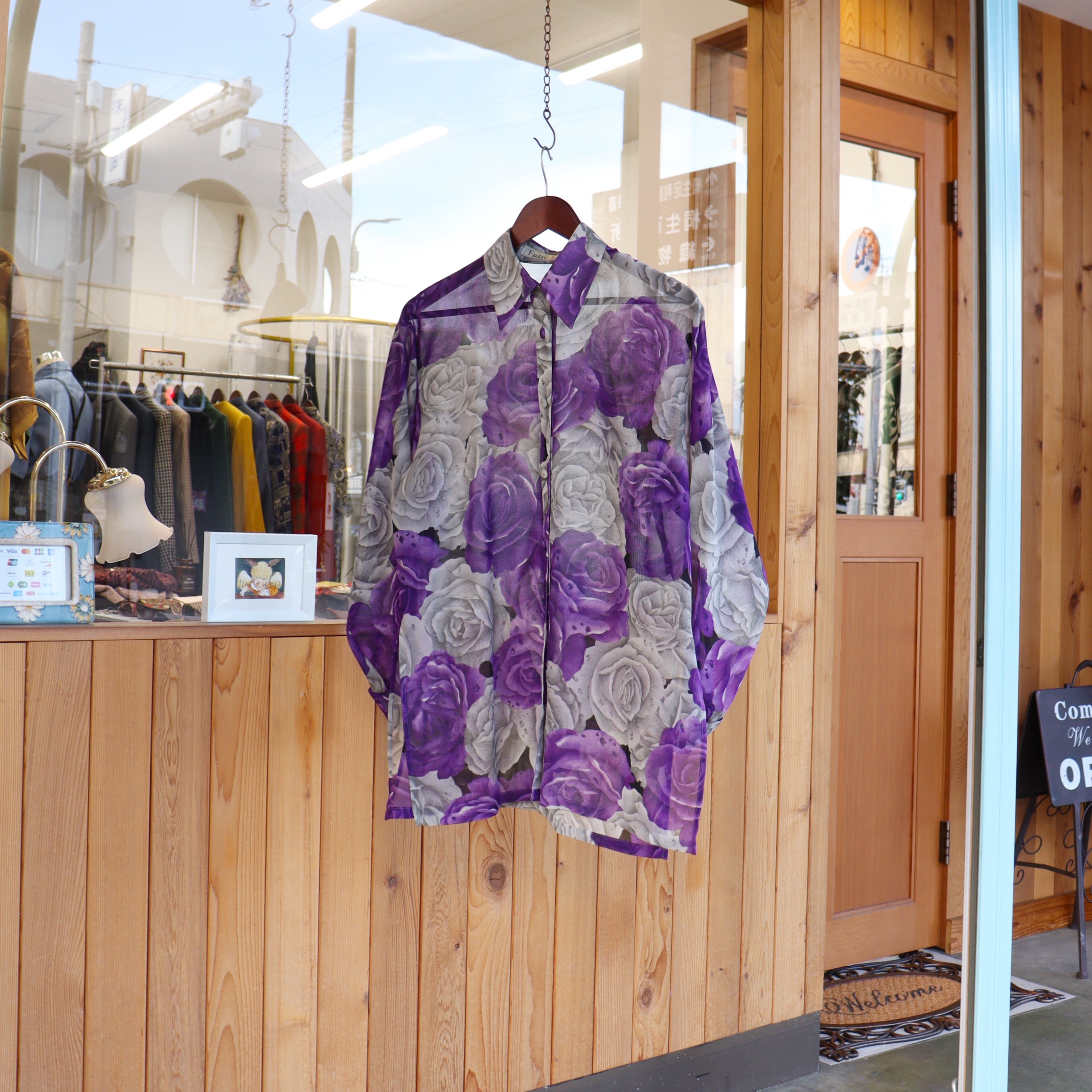 JAPAN vintage retro sheer shirt