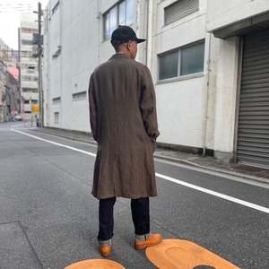 ( BROWN OLIVE ) LINEN SHOP COAT