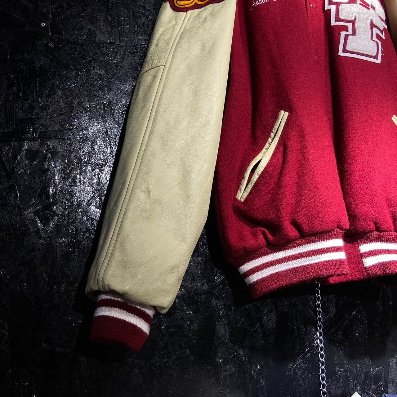 【90s USA】GAME　STADIUM JUMPER　Wool×Leather