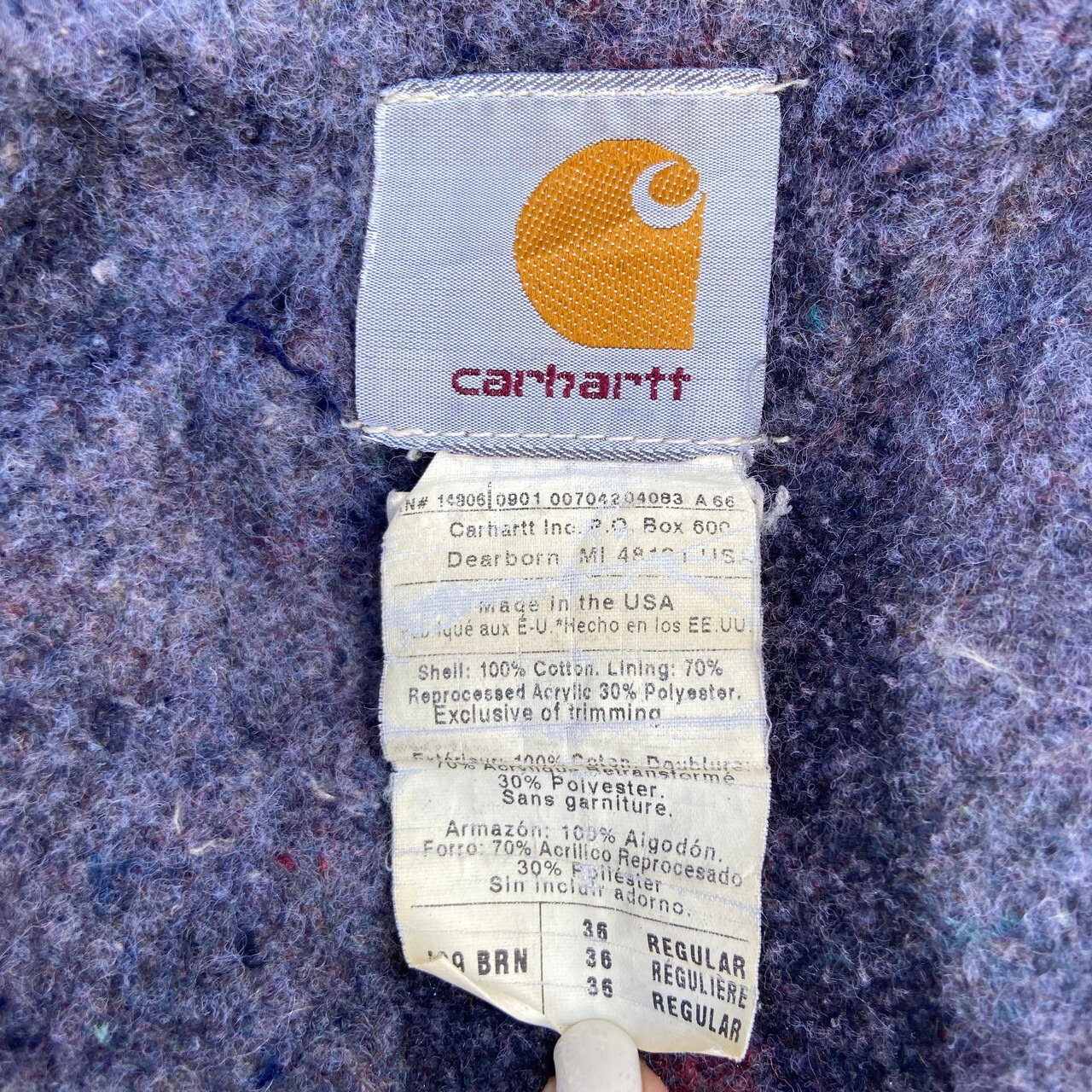 90年代 USA製 Carhartt カーハート J09 BRN ダック キャンバス 