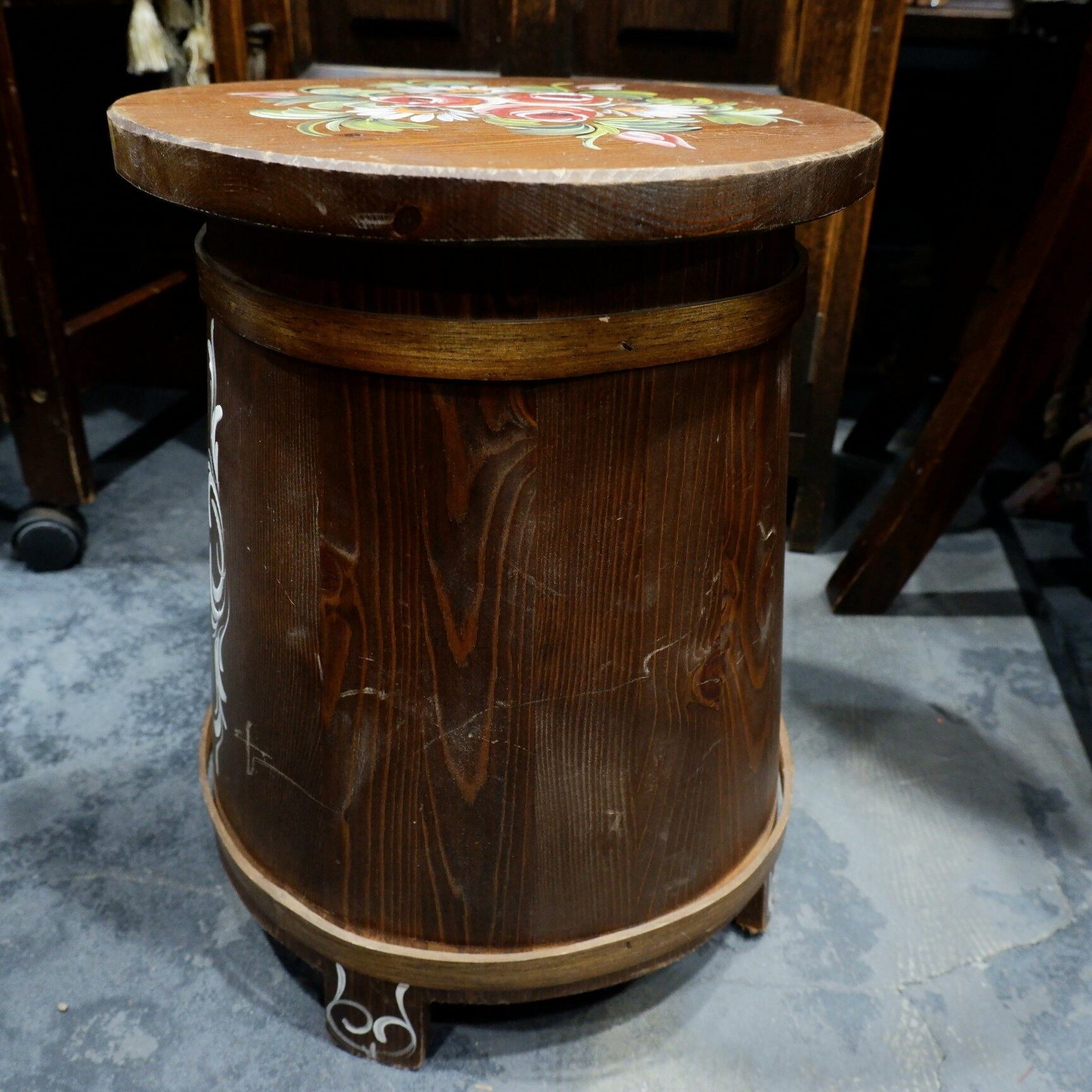 イタリア家具 トールペイント 木製枠 ミラー 鏡 立て掛け 壁掛け