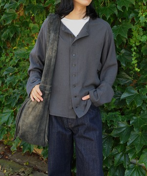 MATSUFUJI / M263-0701 / DUAL-LAYER KNIT CARDIGAN(CHARCOAL)
