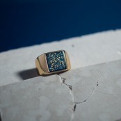 夜のかけら シグネットリング gold glitter